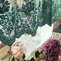 Cortinas Cortas Para Ventana Pequeña Tule Cortina Dulce Bordado De Encaje Café Tier De Polyester 100% Para Cocina - details 5