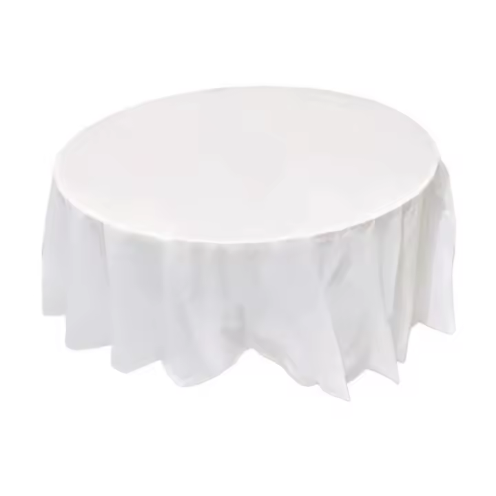 Mantel Redondo Blanco De Plástico Sin Costuras Elegante Sólido Para Fiesta Navidad Cumpleaños Boda Hotel Decoración Tamaño 213CM - 1
