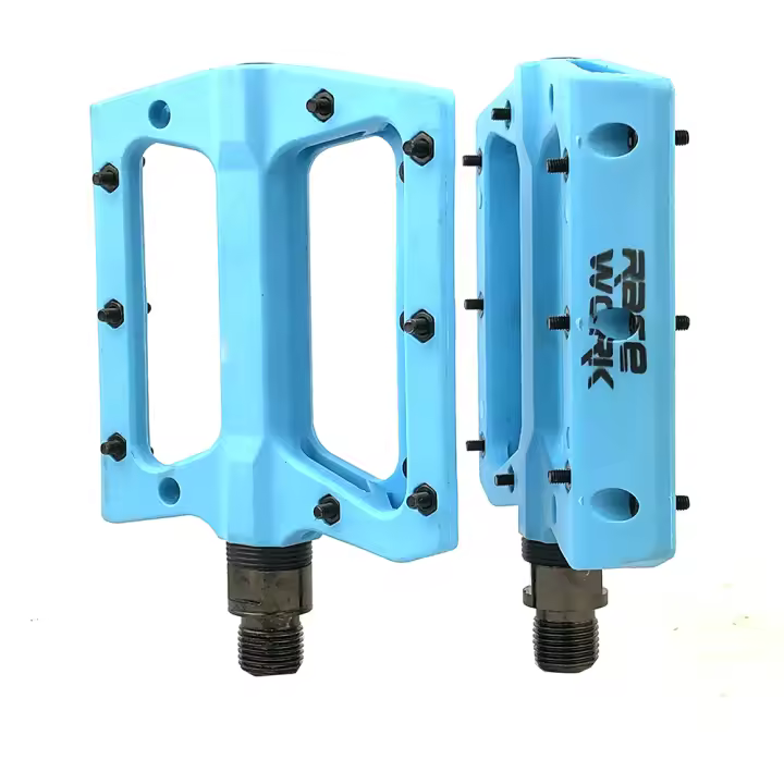 Pedales De Bicicleta De Montaña RACEWORK Plana De Nylon Resistentes a La Abrasión Y Resistencia Ultraligeros 9/16" Para Mountain Bikes Y Road Bicycles - 1