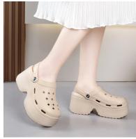 Sandalias De Mujer 9CM Gruesas Para Verano Zapatillas De Playa Con Tacón Alto Suela Suave Impermeables Para Jardín Y Exterior - details 7