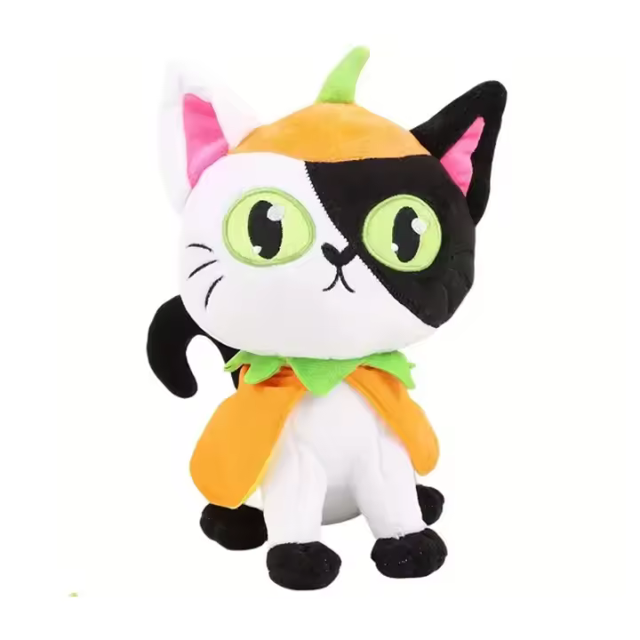 Gato De Peluche Para Halloween Cat Plush Negro Con Calabaza Anime Cartoon Animal De Peluche Extraño Y Nuevos Regalos De Halloween Para Todas Las Edades - 1