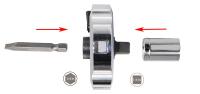 Macwork 4pcs/Set 2-en-1 Llave De Dedo Ratcheteada Y Extensión De Cabeza De Bola Con Dos Piezas De Puntas De Destornillador De Acero Al Carbono Herramienta Multifuncional De 1/4 Pulgada - details 1