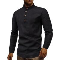 Camisa Casual Para Hombre De Color Sólido Con Cuello En Punta Y Botones Manga Larga Primavera Otoño Ropa De Hombre - details 3