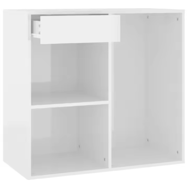 VidaXL Armaro de maquillaje Madera Blanco brillante 80x40x75 cm - 1