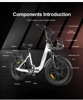 Bicicleta Eléctrica plegable samebike c05pro 36V 13ah Katería extraible 20*4,0 Grasa ebike 7 bicicleta urbana - details 14