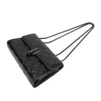 Bolso Bandolera Cuero PU Negro Gran Capacidad Moderno Elegant Bolso de Cadena Versáril para Viajes Diarios Bloque en Y Cuadrícula Rombo Tamaño Libre W - details 3