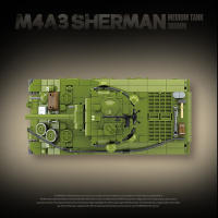 Juguete De Bloques De Construcción Militar Para Niños M4A3 Sherman Medium Tank Caja De 480 Piezas Edad Recomendada 6-14 Años - details 3