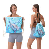 Toalla de playa europea y americana, bolsa integrada, mochila de almacenamiento portátil, toalla estampada, toalla de baño - details 2