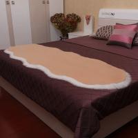 Alfombra De Cuero Genuino Suave Y Blanca Imitación De Lana Para Dormitorio Sala De Estar Tapete De Cama Alfombrilla De Sofá Cojín Carpets Rojos - details 4