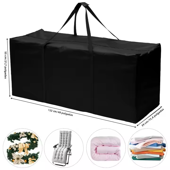 Bolsa De Almacenamiento Para Cojín De Árbol De Navidad Impermeable Para Interior Y Exterior Bolsa De Almacenamiento Para Muebles De Estilo Decorativo Tamaño Rectangular Ecológica Plegable - 1