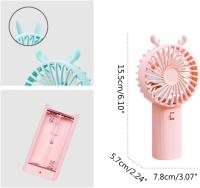 Ventilador de refrigeración de mano funciona con Pilas AA ventilador Pequeño con orejas para oficina en casa Viajes al Aire Libre y Camping - details 7