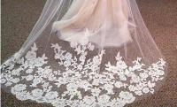Velo De Novia De Encaje Blanco/Ivory Para Mujer Un Solo Capa 3 Metros Vuelo Largo Estilo Catedral Accesorios De Boda - details 5