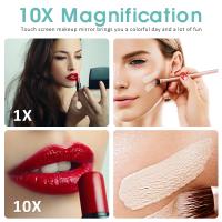 Espejo De Maquillaje LED Plegable Con Pantalla Táctil Y Luz Magnificación De 10X Para Viajes Espejo De Vestíbulo Con Control Remoto Y Función De Almacenamiento - details 6