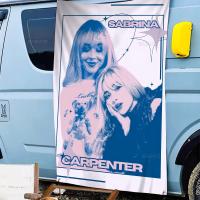 Bandeera De Cumpleaños Con Diseño De Banderas Grande De Sabrina Carpenter Decoración Interesante Para Fiesta De Cumpleaños Banner De Poliéster Tamaño Variado - details 5