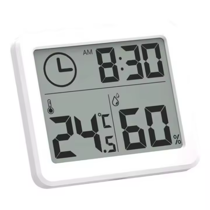 SOMY Termómetro interior LCD Digital C/F Higrómetro Temperatura Higrómetro Despertador -10-70C Blanco - 1