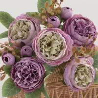1 Pieza De Flores Artificiales Peonia De Seda Para Decoración Casa Boda Fiesta Faux Bouquet Arreglo De Plástico - details 16