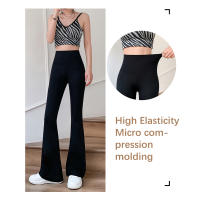 Flare Leggings Yoga Pantalones Para Mujer Cintura Alta Pierna Ancha Deportivos Negro Talla Grande Pantalones Flared Danza 2023 Nuevo - details 4