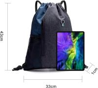 Bolsa impermeable para Gimnasio, mochila Deportiva with orificio para auriculares, Azul Marino - details 1