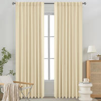 Cortinas Negras Para Sala De Estar Funcionales Y Termoaisentes Listas Para Colocar Diseño Sólido Aislantes De Luz Para Dormitorio - details 5