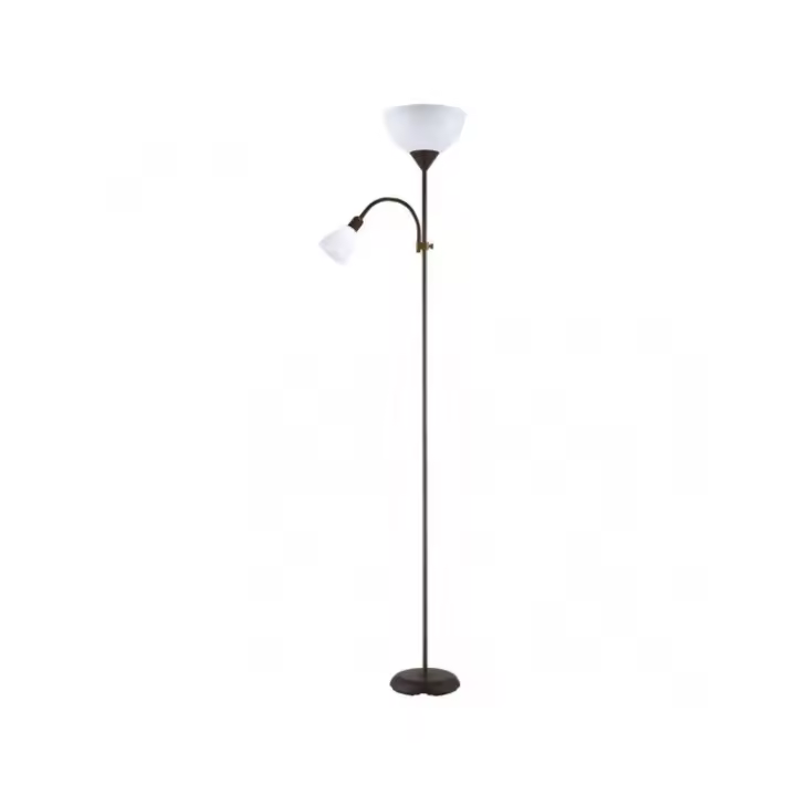 Pie De Salon Rigel 1xe27+1xe14 C/lector Marron 180x34x25,5 Cm - 1