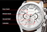Reloj De Pulsera Deportivo De Lujo Para Hombre MEGIR Con Dial De 48mm Cuarzo Resistente Al Agua De Leather Calendario Cronógrafo Moda Y Casual - details 4