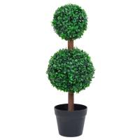 vidaXL Planta de Boj Artificial con Macetero Verde Árbol Topiario Adorno Dimensiones 15 x 50 cm,  16 x 60 cm,  17.5 x 90 cm y mas - details 4