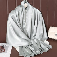 Pañuelo De Seda Lujoso Para Mujer En Color Sólido Moda Comodidad Y Versatilidad Shawl Muffler Neckerchief Bandanna Para Exterior - details 31