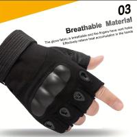 1Par De Guantes Tácticos Para Hombres Sin Dedos Ideal Para Deportes Al Aire Libre Tiro Caza Airsoft Y Ciclismo - details 9