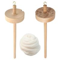 Eje De Madera Para Tejido Herramienta De Artesanía Para Principiantes Accesorios De Costura Hogard Yarn Spin Whorl Carved Hand - details 0