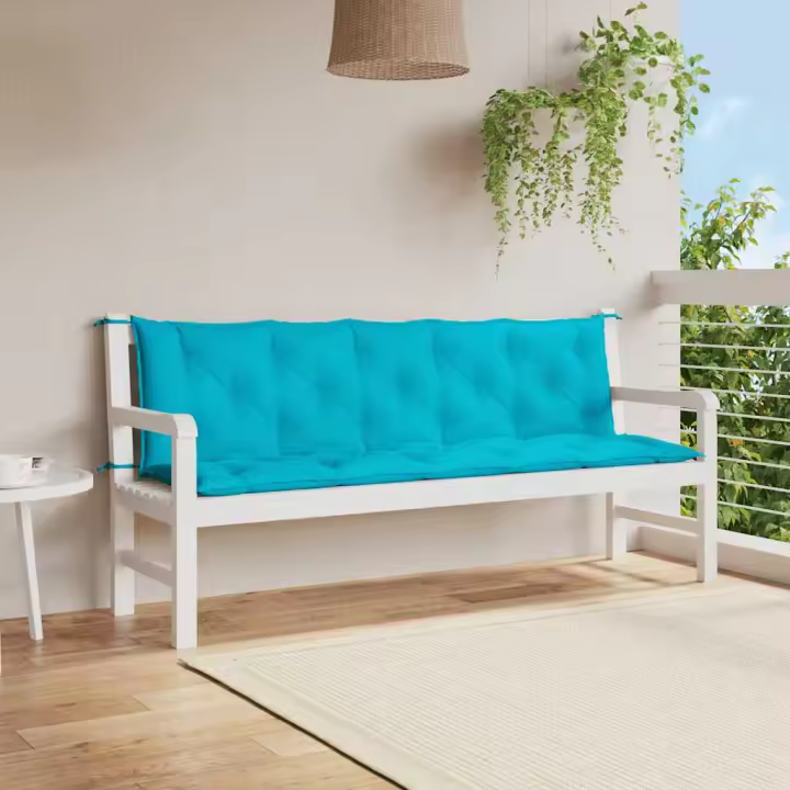 Cojines de banco de jardín 2 uds tela Oxford turquesa - 1