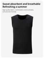 Chaleco Sin Mangas Para Hombre Talla Grande Negro Secado Rápido Cuatro Estaciones Moda Casual Chaleco De Fitness - details 4