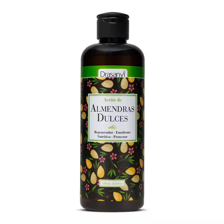 DRASANVI - ACEITE DE ALMENDRAS - Especialmente nutritivo e hidratante - Ayuda a reducir arrugas y estrías - Indicado para todo tipo de pieles - 250ml - 1