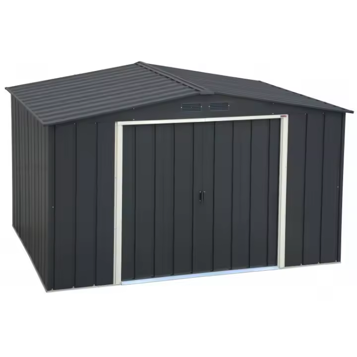 Premium Garden House Duramax by Ezooza 2422X3221X1961mm Metal Gris 10x8: Solución robusta y espaciosa - 1