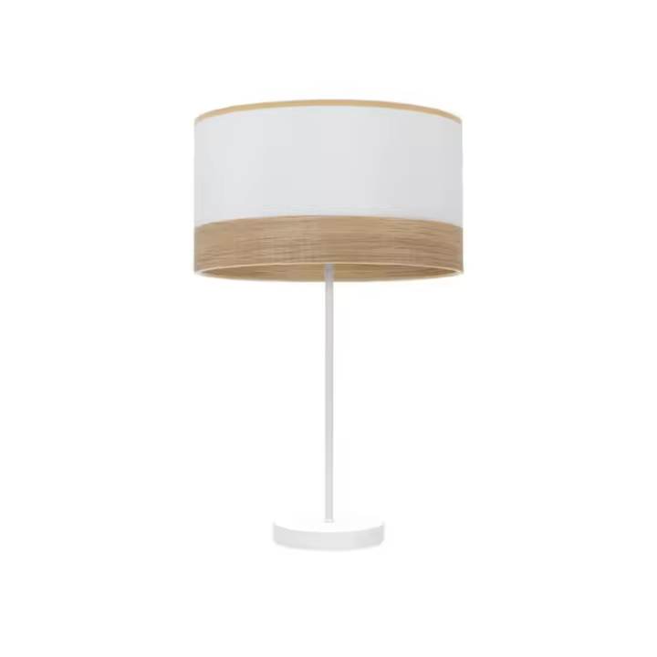 Fabrilamp - Sobremesa Alto Olga 1xe27 Blanco/blanco-mad.clara  62x30x30 Cm - 1