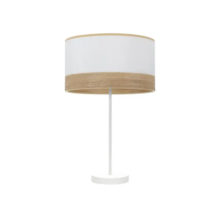 Fabrilamp - Sobremesa Alto Olga 1xe27 Blanco/blanco-mad.clara  62x30x30 Cm - 1