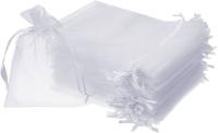100 bolsas de regalo de organza de lavanda, color blanco, 7 x 9 cm, para joyas, preferencias de boda - details 0