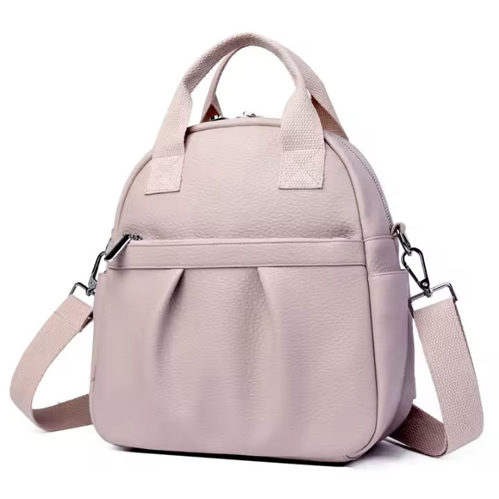 Mochila versátil para Mujer, Nueva mochipa de estudio de cuero de PU, impermeable, de color sólido, simple, de gran capacidad. - 1