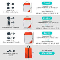 Set De 4 Bolsas De Viaje Portátiles Empaque Comprimido Impermeables De Nylon Para Ropa Y Zapatos Caja De Empaque De Viaje - details 2