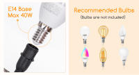 Aigostar Lámpara de Cerámica, Lámpara de Mesa E14, LED Luz Mesita de Noche, Pantalla de Tela, Lámpara Escritorio Diseño Clasico Vintage para Dormitorio, Estudio, Salon etc - details 1