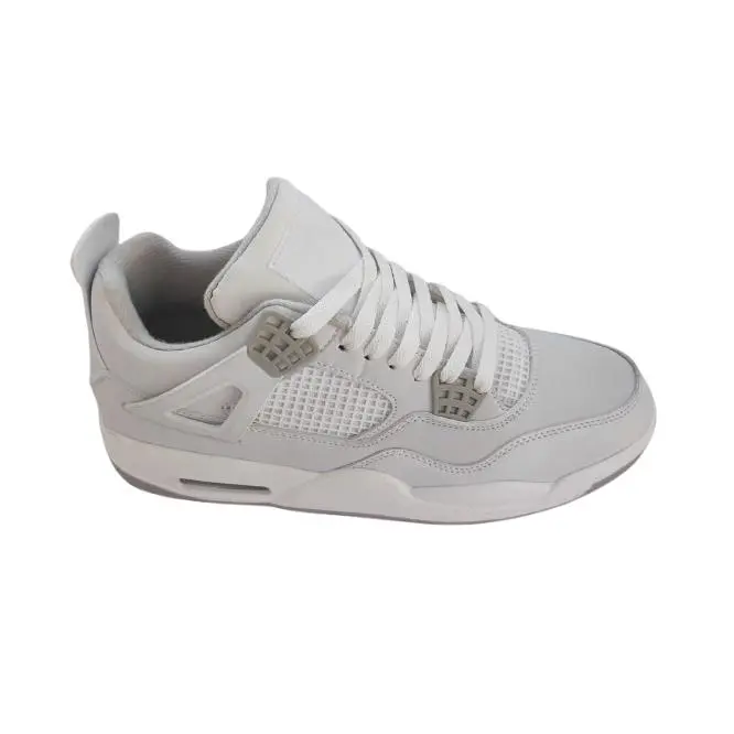 Mº 2 DEPORTIVA TIPO BASKETBALL EN BLANCO Y GRIS EN CUERO SINTENTICO ATADO CON CORDONERA MUY COMODAS - 1
