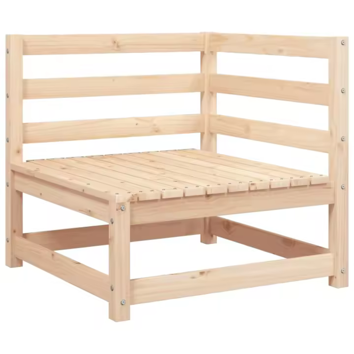 vidaXL Sofá esquinero de jardín madera maciza de pino 70x70x67 cm Pino natural, Marrón pino, Douglas natural Conjunto Terraza Muebles Jardín Exterior Juego de Muebles de jardín Mueble Jardín Exterior Muebles de Salon Exterior - 1