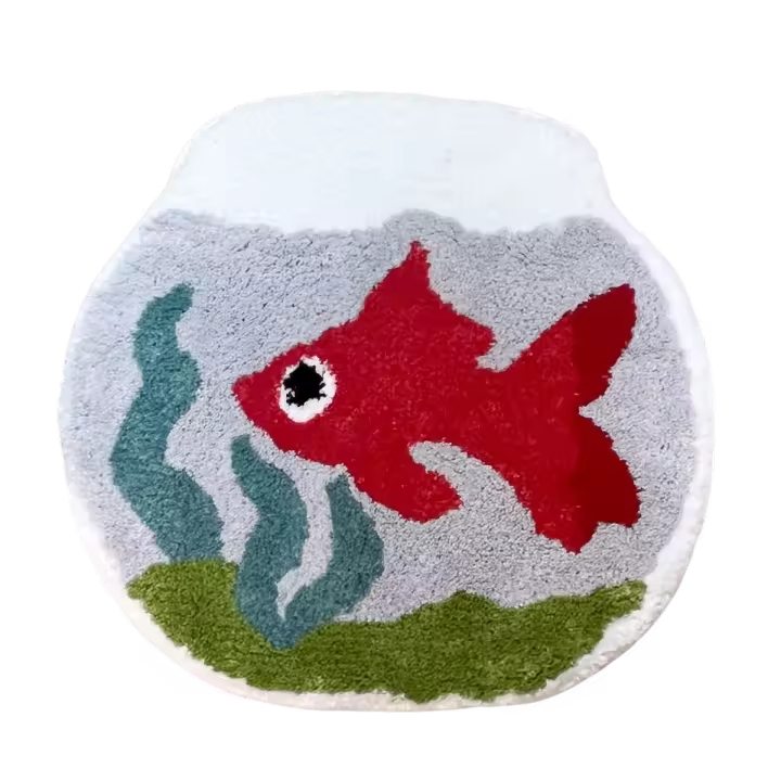 Alfombra De Peces Animados Antideslizante Para Sala De Estar Decorativa Alfombrilla De Piso Para Dormitorio Suave Y Duradera Regalo Para El Hogar - 1