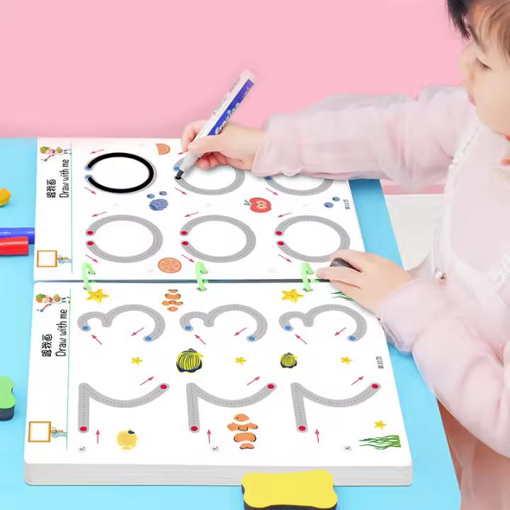 Juego De Dibujo Montessori Para Niños Juguetes Educativos De Formación De Control De Pluma Y Aprendizaje De Matemáticas Juego De Colores Y Formas Para Bebés - 1