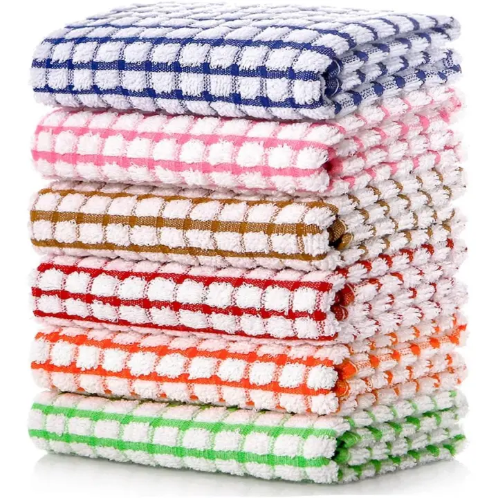 Juego de Paños de Cocina y Paños de cocina de Algodón a Granel de 16,0x25,0 in, pack de 6 Paños for LaVar platos, trapos para secar platos, ropa de Cocina y Paños de Cocina - 1