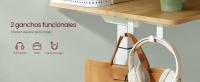 VASAGLE Escritorio Eléctrico, Regulable en Altura, 60 x 140 x (72-120) cm, Ajuste Sin Escalonamiento, con Soporte para Monitor, Gancho, Función Memoria, Blanco Nube/Marrón Rústico/Roble Natural - details 4