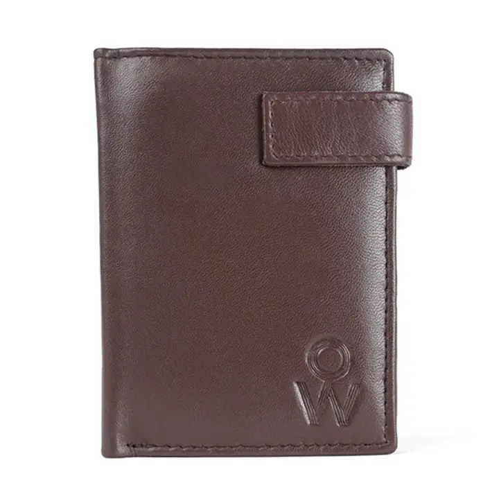 1990s Cartera de Hombre de Piel Genuina con Textura Lisa y 11 Compartimientos de Tarjetas - 1