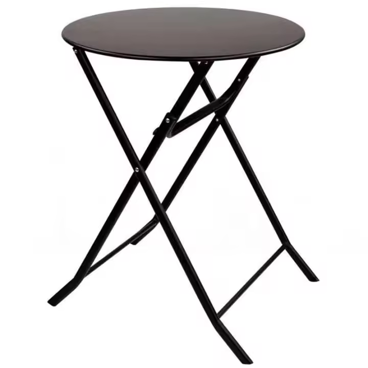 Mesa redonda de exterior Aktive Garden plegable negro Ø60x70 cm - 1