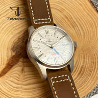 Reloj Automático Tandorio NH34 Para Hombres 39mm GMT Pilot Diversión AR Cristal De Zafiro Fecha Resistente Al Agua 20BAR Moda Relojes De Pulsera De Acero Inoxidable - details 25