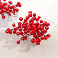 Decoración De Navidad Berries Artificiales Rojos Bouquet Flor Falsa Para Adornar Casa Árbol De Navidad Año Nuevo Accesorio De Ornaments - details 6
