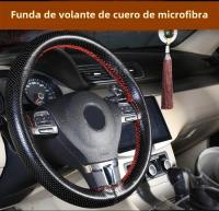 Cubierta De Volante De Cuero DIY Fibras Suaves Universal Con Hilo Y Agujas Accesorios De Interior Para Coche Color Versátil - details 1